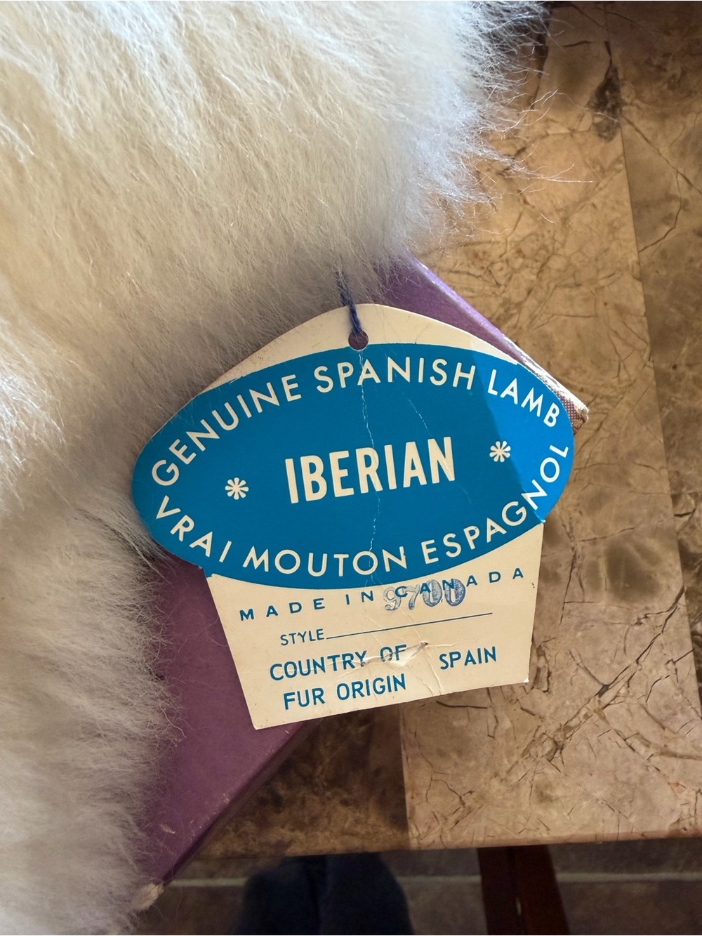 Vintage Iberian Genuine Spanish Lamb Fur - White
